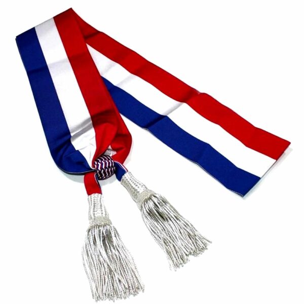 Prestige Tricolour Sash Silver Tassel Prestige Tricolour Sash Silver Tassel