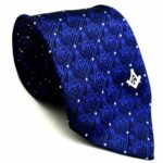 Tie with Square Compass with G Blue