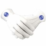 Masonic White Soft Leather Gloves Square
