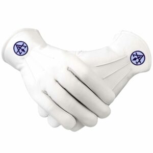 White Gloves Purple Embroidered