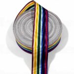 Rainbow Moire Striped Grosgrain Ribbon
