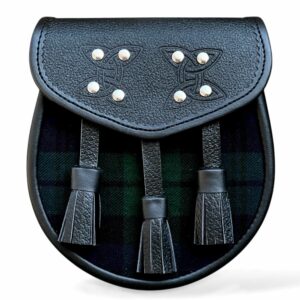 Black 3Tassel Tartan Leather Sporran