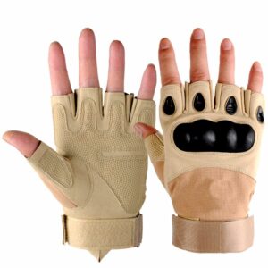 Brown Tactical Men Half Finger Glove