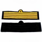 Cuff Rank Sleeve 1Curl 3 Bars Gold