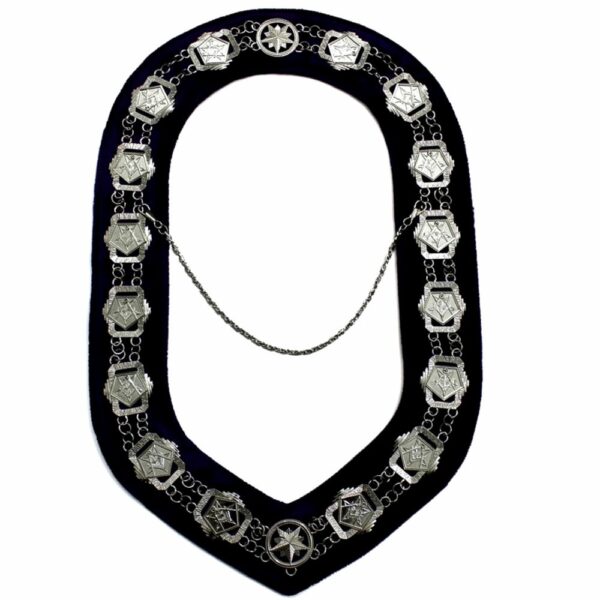 Compass Square Chain Collar Silver