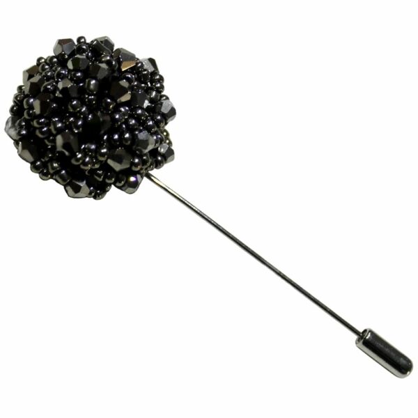 Flower Lapel Pins Beaded Floral Men