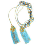 Light Blue Gold Religious Shoulder Cord Tassels