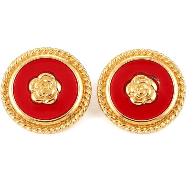 Red Gold Vintage Camellia Buttons Red Gold Vintage Camellia Buttons